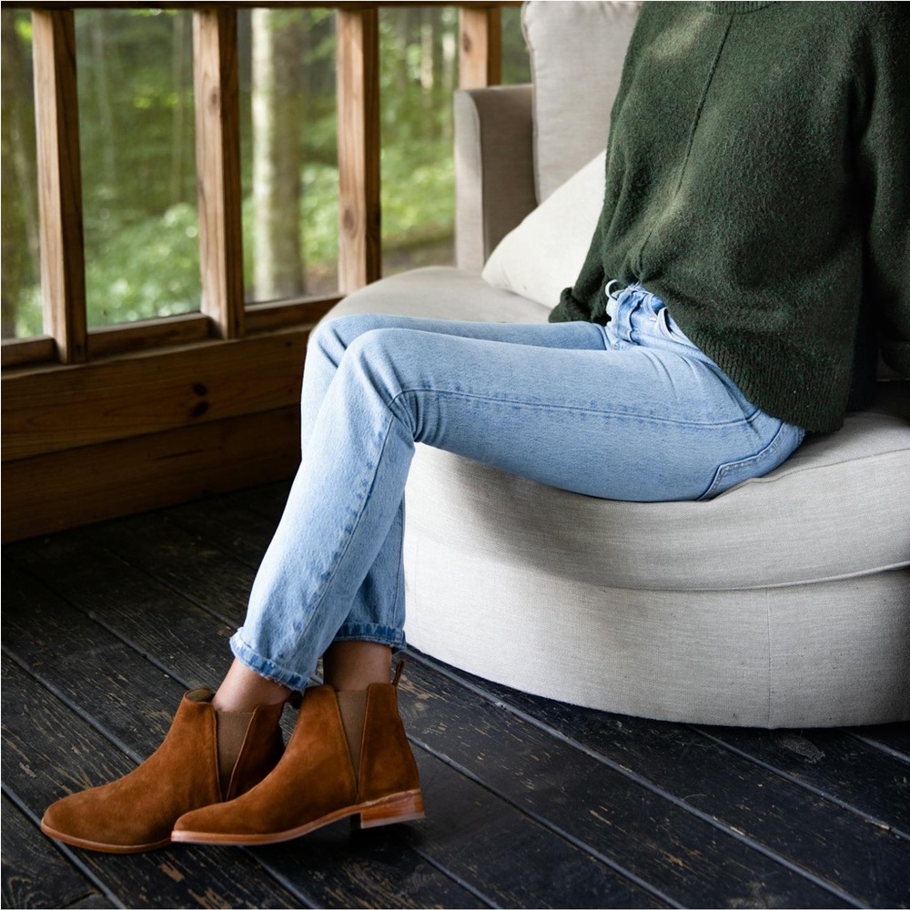 Nisolo x Anthropologie chelsea boot in color nutmeg NIB